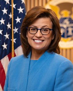 Headshot of FCC Commissioner Anna Gomez.