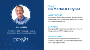Background information on Citynet and Jim Martin's headshot.
